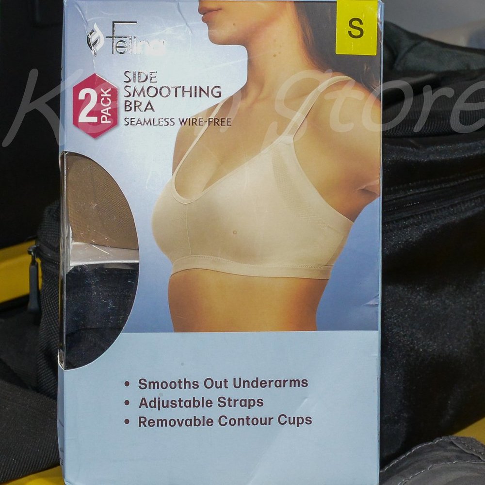 Felina New Women's  2 Pack‎ Side Smoothing Seamless Wire Free Bras